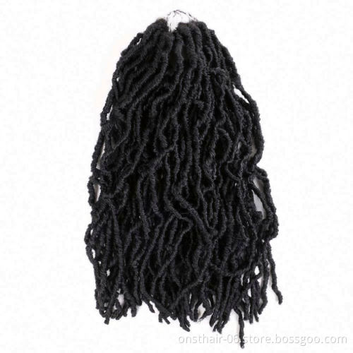MYZYR 18inch Boho Messy Goddess Faux Locs Crochet Braids Hair Bohemian With Curls End Synthetic Ombre Braiding Hair Extension